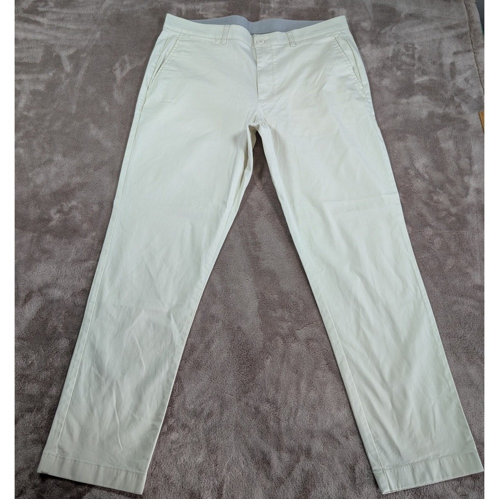 Vineyard Vines Breaker Pants Mens 35x30 Cream Straight Leg Stretch Chinos